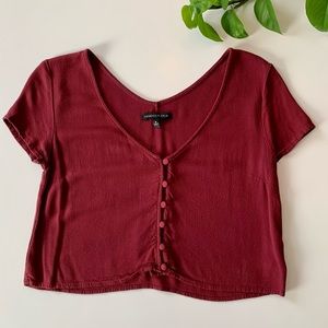 Kendall & Kylie Maroon button down top